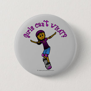 Badge Rond 5 Cm Patinage noir avec casque