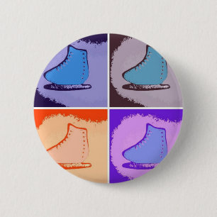 Badge Rond 5 Cm Patinage sur glace