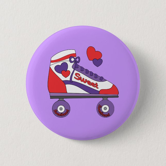 Badge Rond 5 Cm Patinage sur le coeur (Devant)