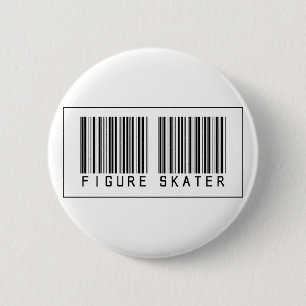 Badge Rond 5 Cm Patineur artistique de code barres