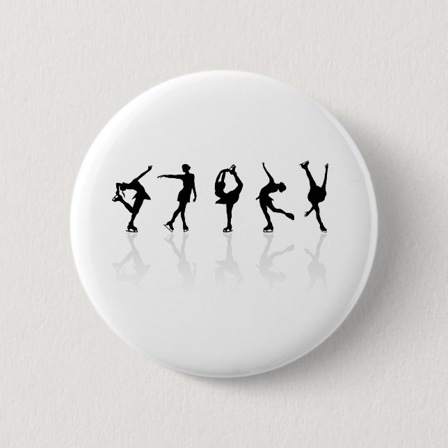 Badge Rond 5 Cm Patineurs et réflexions (Devant)