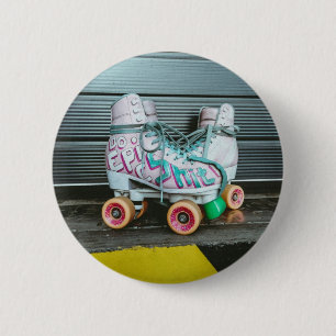 Badge Rond 5 Cm Patins à rouleaux