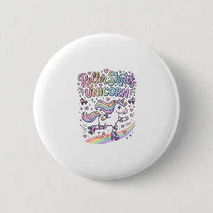 Badge Rond 5 Cm Patins à roulettes Licorne Autocollant Licorne Lud