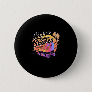 Badge Rond 5 Cm Patins à roulettes rétro - Autocollant Vibes 80