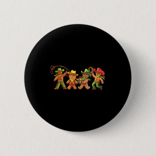 Badge Rond 5 Cm Pâtissier de Noël de cow-boy en pain d'épices West
