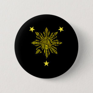 Badge Rond 5 Cm Patrimoine philippin - Guerrier tribal polynésien 