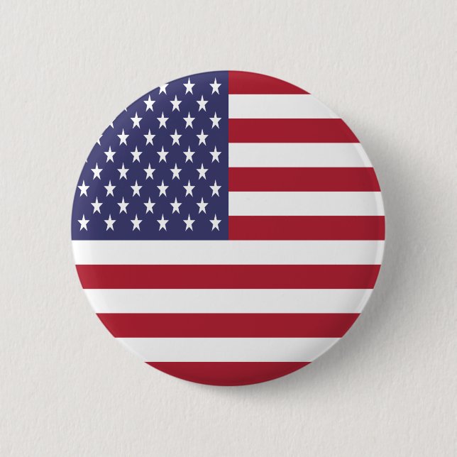 Badge Rond 5 Cm Patriotic American USA Flag Pinback Button (Devant)