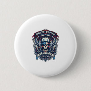 Badge Rond 5 Cm Patriotique 1776 Hors Route Camion Monstre Crâne L