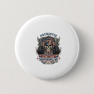 Badge Rond 5 Cm Patriotique 1776 Hors Route Camion Monstre Crâne L