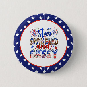 Badge Rond 5 Cm Patriotique et sassy