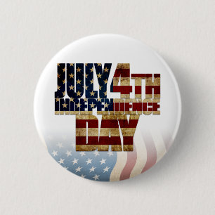 Badge Rond 5 Cm Patriotique Juillet 4