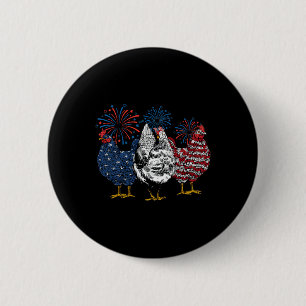 Badge Rond 5 Cm Patriotique Usa poulet 4 juillet fête de l'indépen