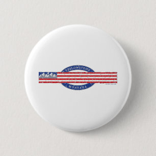 Badge Rond 5 Cm Patriotique Yellowstone Montana