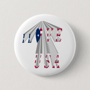 Badge Rond 5 Cm Patriotisme effarant : I Love USA Perspective Art