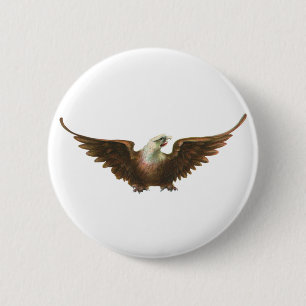 Badge Rond 5 Cm Patriotisme Vintage Aigle américain à tête blanche