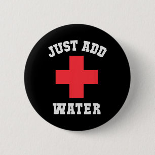Badge Rond 5 Cm Patrouille de Piscine Ajoutez de l'Eau Plage Scu V
