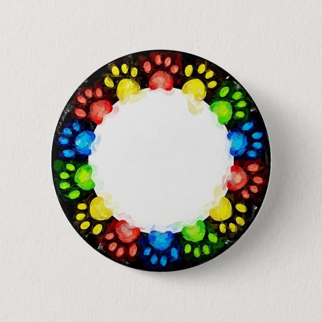 Badge Rond 5 Cm Patrouilles de chat arc-en-ciel (Devant)