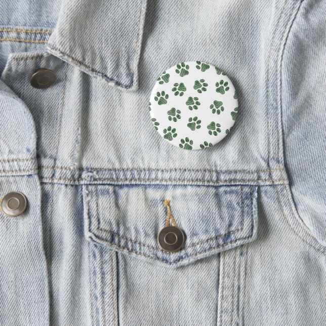 Badge Rond 5 Cm Patrouilles de Doodle, Paws de Chien, Paws Vertes (En situation)