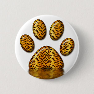 Badge Rond 5 Cm Patte #2 de tigre