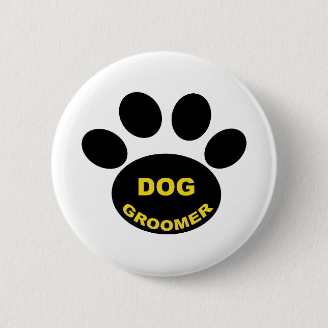 Badge Rond 5 Cm Patte de Groomer (Devant)
