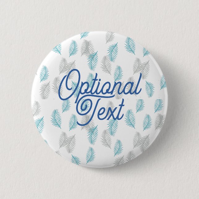 Badge Rond 5 Cm Pattern Blue & Gray Leaves (Devant)