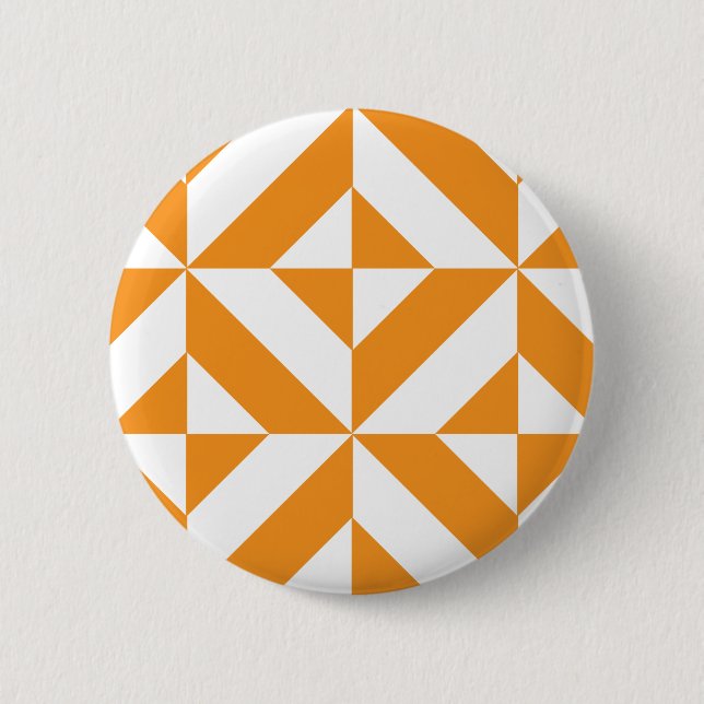 Badge Rond 5 Cm Patters de Burnt Orange Geometric Deco Cube (Devant)