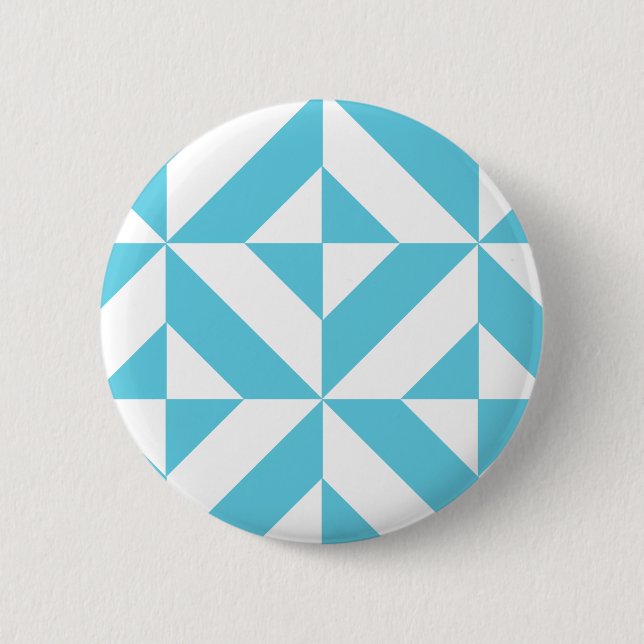 Badge Rond 5 Cm Patters de Ocean Blue Geometric Deco (Devant)