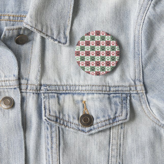 Badge Rond 5 Cm Patters de Red and Green (En situation)