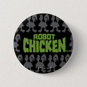 Badge Rond 5 Cm Patters de Robot Chicken