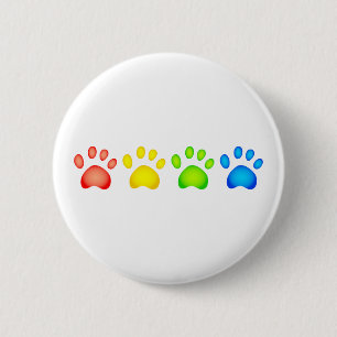 Badge Rond 5 Cm Pattes colorées