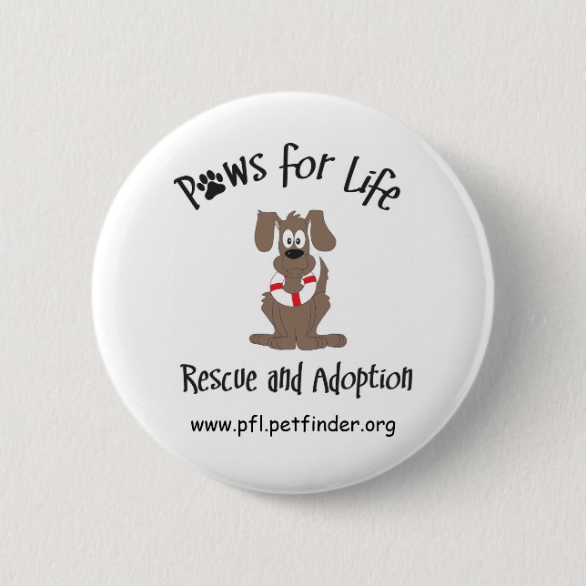 Badge Rond 5 Cm Pattes pour le bouton de la vie (Devant)