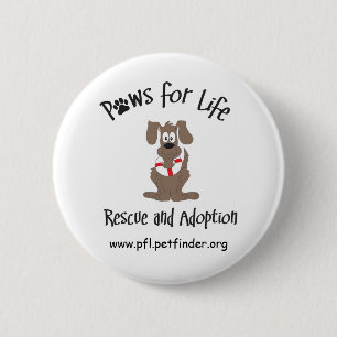 Badge Rond 5 Cm Pattes pour le bouton de la vie