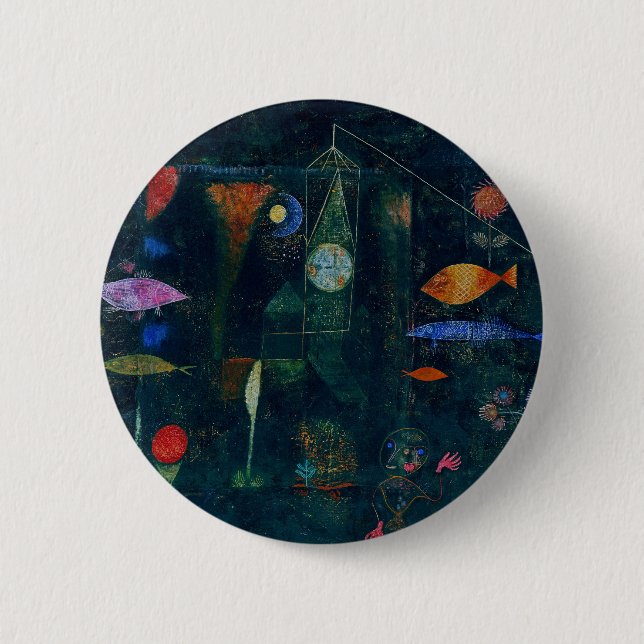 Badge Rond 5 Cm Paul Klee Fish Magic Peinture Abstraite Art graphi (Devant)