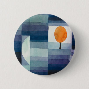 Badge Rond 5 Cm Paul Klee Messager de l'automne Bleu Moderne Abstr