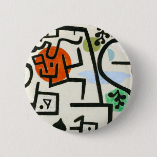Badge Rond 5 Cm Paul Klee Rich Harbour Expressionnisme Abstrait