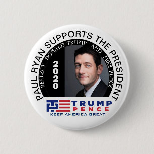 Badge Rond 5 Cm Paul Ryan soutient Trump Pence 2020