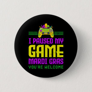 Badge Rond 5 Cm Pause Mon Jeu Pour Mardi Gras Video Game Control