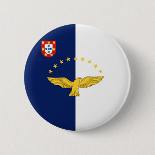 Badge Rond 5 Cm Pavillon des îles Açores Button