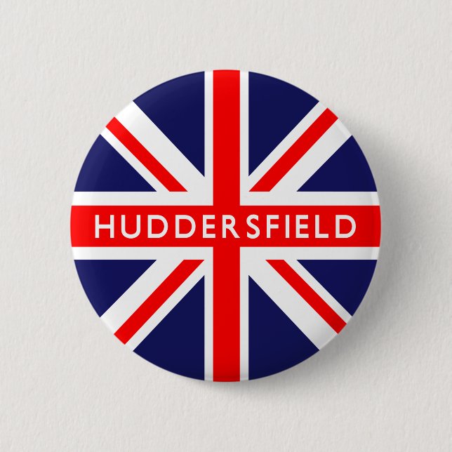 Badge Rond 5 Cm Pavillon du Royaume-Uni de Huddersfield (Devant)