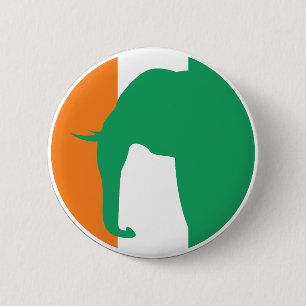 Badge Rond 5 Cm Pavillon national ivoirien des éléphants
