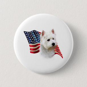 Badge Rond 5 Cm Pavillon West Highland White Terrier