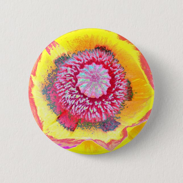 Badge Rond 5 Cm Pavot coloré (Devant)