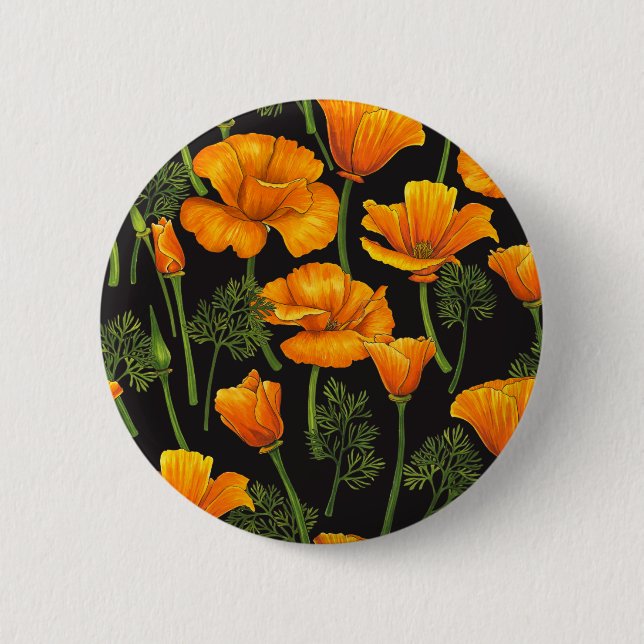 Badge Rond 5 Cm Pavot de Californie (Devant)