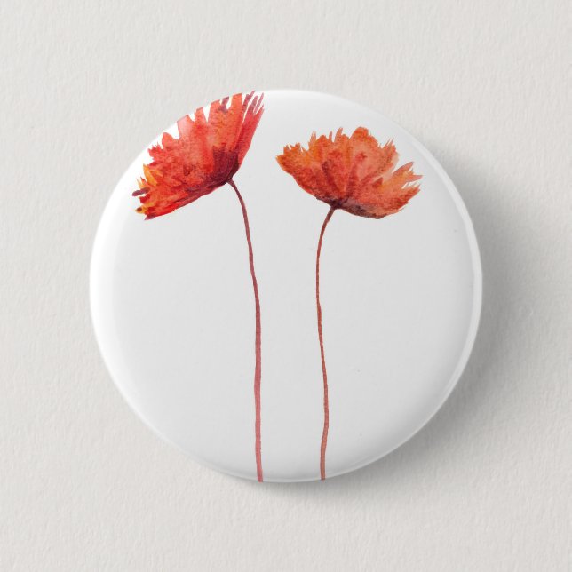 Badge Rond 5 Cm Pavot rouge (Devant)