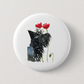 Badge Rond 5 Cm Pavots de chien de Scottie '