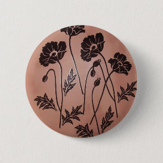 Badge Rond 5 Cm Pavots vintages de velours