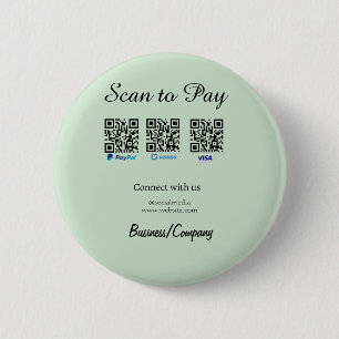Badge Rond 5 Cm paypal venmo carte visa scan pour payer QR médias 