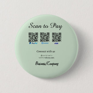 Badge Rond 5 Cm paypal venmo visa card scan to pay QR social media