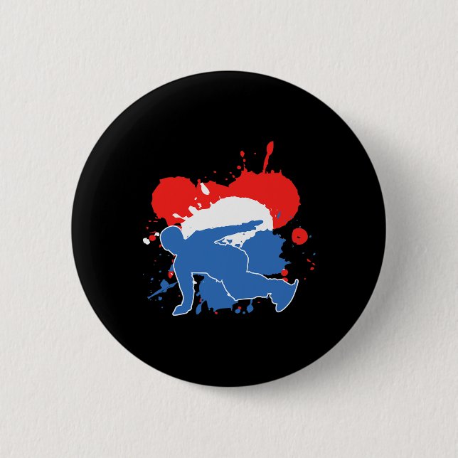 Badge Rond 5 Cm Pays-Bas Flag Snowboard - Dutch Snowboard (Devant)