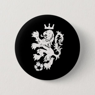 Badge Rond 5 Cm Pays-Bas Lion Néerlandais Orange Supporter de Foot